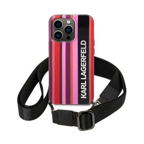 Karl Lagerfeld Color Stripes Strap - Etui iPhone 14 Pro Max (różowy) Karl Lagerfeld Color Stripes Strap - Etui iPhone 14 Pro Max (różowy)