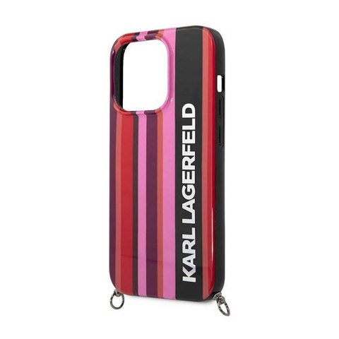 Karl Lagerfeld Color Stripes Strap - Etui iPhone 14 Pro Max (różowy) Karl Lagerfeld Color Stripes Strap - Etui iPhone 14 Pro Max (różowy)
