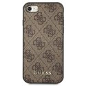 Guess 4G Metal Gold Logo - Etui iPhone SE 2022 / SE 2020 / 8 / 7 (brązowy)