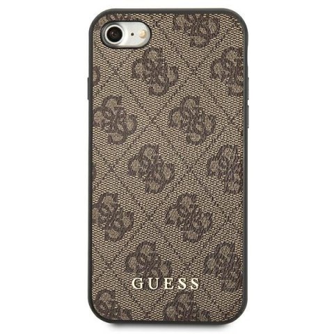 Guess 4G Metal Gold Logo - Etui iPhone SE 2022 / SE 2020 / 8 / 7 (brązowy) Guess 4G Metal Gold Logo - Etui iPhone SE 2022 / SE 2020 / 8 / 7 (brązowy)