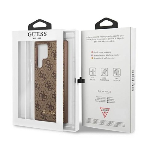 Guess 4G Metal Logo - Etui Samsung Galaxy S23 Ultra (brązowy) Guess 4G Metal Logo - Etui Samsung Galaxy S23 Ultra (brązowy)