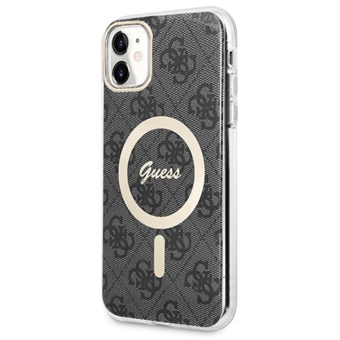 Guess Bundle Pack MagSafe 4G - Zestaw etui + ładowarka MagSafe iPhone 11 (czarny/złoty) Guess Bundle Pack MagSafe 4G - Zestaw etui + ładowarka MagSafe iPhone 11 (czarny/złoty)