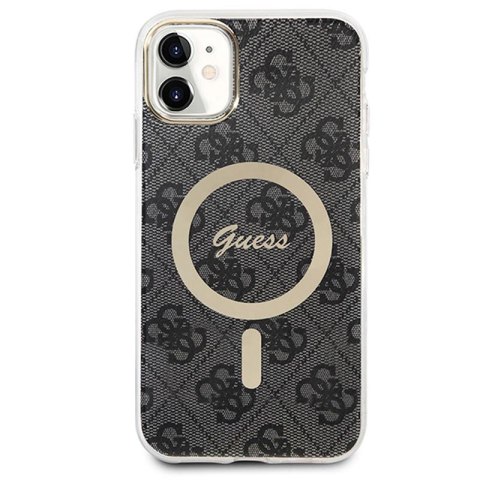 Guess Bundle Pack MagSafe 4G - Zestaw etui + ładowarka MagSafe iPhone 11 (czarny/złoty) Guess Bundle Pack MagSafe 4G - Zestaw etui + ładowarka MagSafe iPhone 11 (czarny/złoty)