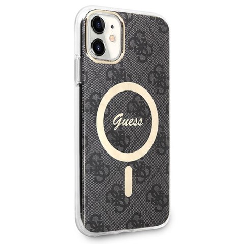 Guess Bundle Pack MagSafe 4G - Zestaw etui + ładowarka MagSafe iPhone 11 (czarny/złoty) Guess Bundle Pack MagSafe 4G - Zestaw etui + ładowarka MagSafe iPhone 11 (czarny/złoty)