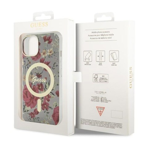 Guess Flower MagSafe - Etui iPhone 14 Plus (Zielony) Guess Flower MagSafe - Etui iPhone 14 Plus (Zielony)