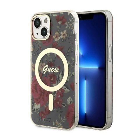 Guess Flower MagSafe - Etui iPhone 14 (Zielony) Guess Flower MagSafe - Etui iPhone 14 (Zielony)