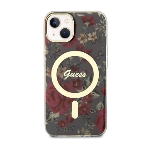 Guess Flower MagSafe - Etui iPhone 14 (Zielony) Guess Flower MagSafe - Etui iPhone 14 (Zielony)