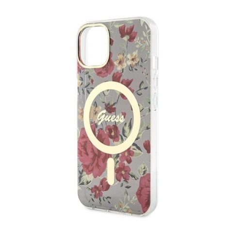 Guess Flower MagSafe - Etui iPhone 14 (Zielony) Guess Flower MagSafe - Etui iPhone 14 (Zielony)