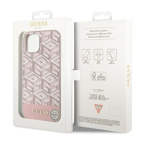 Guess GCube Stripes MagSafe - Etui iPhone 14 Plus (Różowy) Guess GCube Stripes MagSafe - Etui iPhone 14 Plus (Różowy)