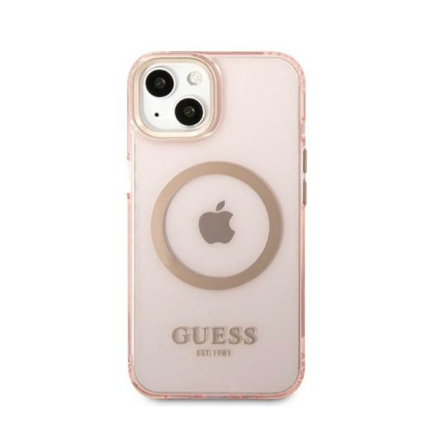 Guess Gold Outline Translucent MagSafe - Etui iPhone 13 (różowy) Guess Gold Outline Translucent MagSafe - Etui iPhone 13 (różowy)