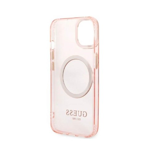 Guess Gold Outline Translucent MagSafe - Etui iPhone 13 (różowy) Guess Gold Outline Translucent MagSafe - Etui iPhone 13 (różowy)