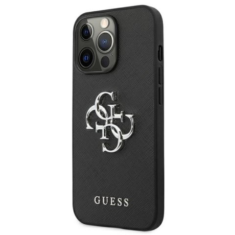 Guess Saffiano 4G Big Silver Logo - Etui iPhone 13 Pro (czarny) Guess Saffiano 4G Big Silver Logo - Etui iPhone 13 Pro (czarny)