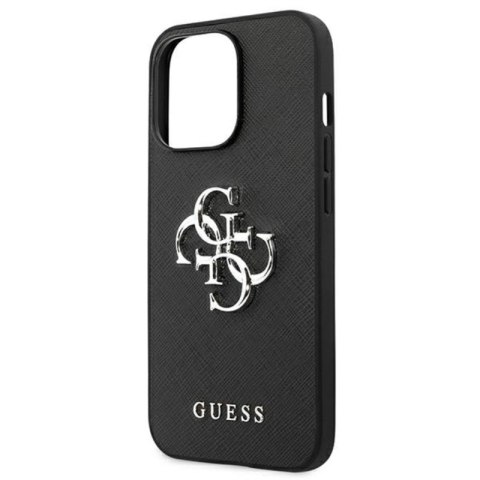 Guess Saffiano 4G Big Silver Logo - Etui iPhone 13 Pro (czarny) Guess Saffiano 4G Big Silver Logo - Etui iPhone 13 Pro (czarny)