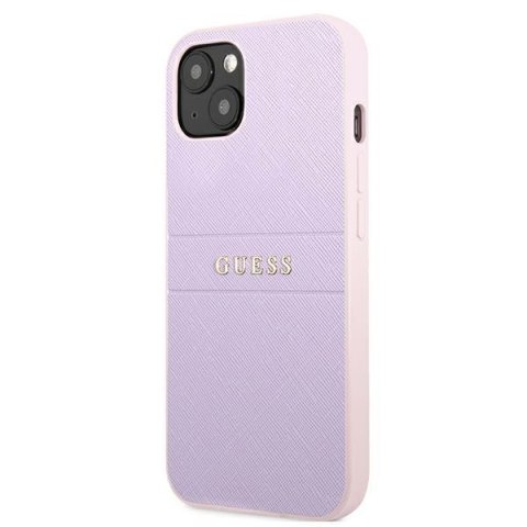 Guess Saffiano Hot Stamp & Metal Logo - Etui iPhone 13 mini (liliowy) Guess Saffiano Hot Stamp & Metal Logo - Etui iPhone 13 mini (liliowy)