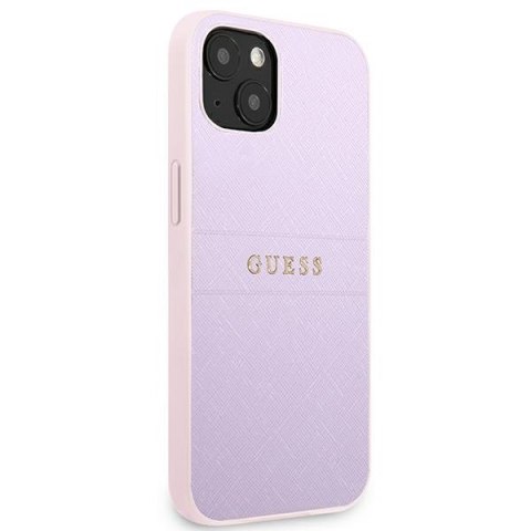 Guess Saffiano Hot Stamp & Metal Logo - Etui iPhone 13 mini (liliowy) Guess Saffiano Hot Stamp & Metal Logo - Etui iPhone 13 mini (liliowy)
