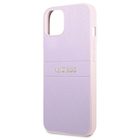 Guess Saffiano Hot Stamp & Metal Logo - Etui iPhone 13 mini (liliowy) Guess Saffiano Hot Stamp & Metal Logo - Etui iPhone 13 mini (liliowy)