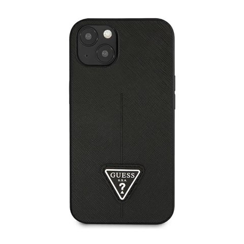 Guess Saffiano Triangle Logo Case - Etui iPhone 14 Plus (czarny) Guess Saffiano Triangle Logo Case - Etui iPhone 14 Plus (czarny)