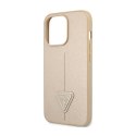 Guess Saffiano Triangle Logo Case - Etui iPhone 14 Pro Max (beżowy)
