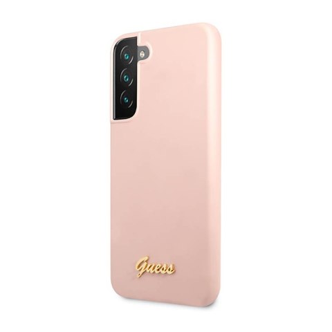 Guess Silicone Script Metal Logo - Etui Samsung Galaxy S23+ (różowy) Guess Silicone Script Metal Logo - Etui Samsung Galaxy S23+ (różowy)