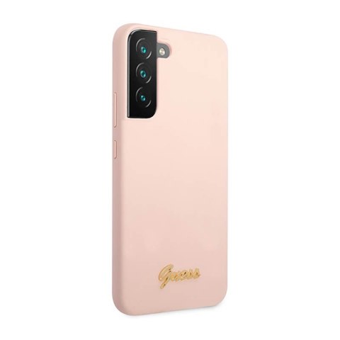 Guess Silicone Script Metal Logo - Etui Samsung Galaxy S23+ (różowy) Guess Silicone Script Metal Logo - Etui Samsung Galaxy S23+ (różowy)