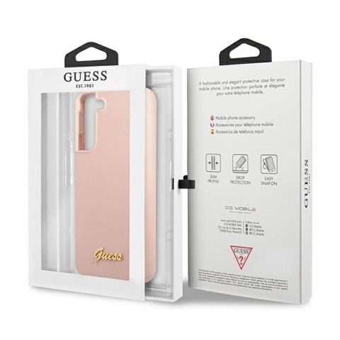 Guess Silicone Script Metal Logo - Etui Samsung Galaxy S23+ (różowy) Guess Silicone Script Metal Logo - Etui Samsung Galaxy S23+ (różowy)