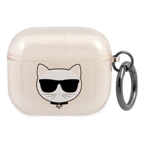 Karl Lagerfeld Choupette Head Glitter - Etui AirPods 3 (złoty) Karl Lagerfeld Choupette Head Glitter - Etui AirPods 3 (złoty)