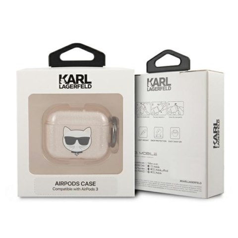 Karl Lagerfeld Choupette Head Glitter - Etui AirPods 3 (złoty) Karl Lagerfeld Choupette Head Glitter - Etui AirPods 3 (złoty)