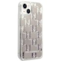 Karl Lagerfeld Monogram Liquid Glitter - Etui iPhone 14 Plus (srebrny)