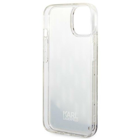Karl Lagerfeld Monogram Liquid Glitter - Etui iPhone 14 Plus (srebrny) Karl Lagerfeld Monogram Liquid Glitter - Etui iPhone 14 Plus (srebrny)