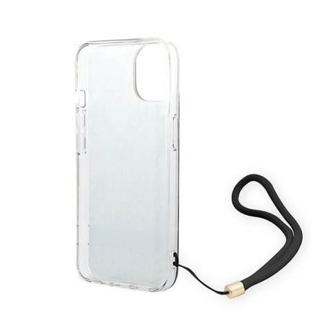 Guess 4G Print Cord - Etui ze smyczką iPhone 14 Plus (czarny) Guess 4G Print Cord - Etui ze smyczką iPhone 14 Plus (czarny)