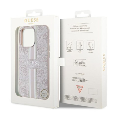 Guess 4G Printed Stripes MagSafe - Etui iPhone 13 Pro (Różowy) Guess 4G Printed Stripes MagSafe - Etui iPhone 13 Pro (Różowy)