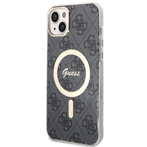 Guess Bundle Pack MagSafe 4G - Zestaw etui + ładowarka MagSafe iPhone 14 Plus (czarny/złoty) Guess Bundle Pack MagSafe 4G - Zestaw etui + ładowarka MagSafe iPhone 14 Plus (czarny/złoty)