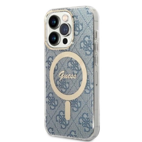 Guess Bundle Pack MagSafe 4G - Zestaw etui + ładowarka MagSafe iPhone 14 Pro (niebieski/złoty) Guess Bundle Pack MagSafe 4G - Zestaw etui + ładowarka MagSafe iPhone 14 Pro (niebieski/złoty)