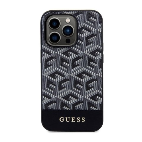 Guess GCube Stripes MagSafe - Etui iPhone 14 Pro (Czarny) Guess GCube Stripes MagSafe - Etui iPhone 14 Pro (Czarny)