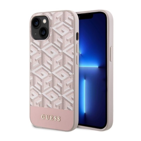 Guess GCube Stripes MagSafe - Etui iPhone 14 (Różowy) Guess GCube Stripes MagSafe - Etui iPhone 14 (Różowy)