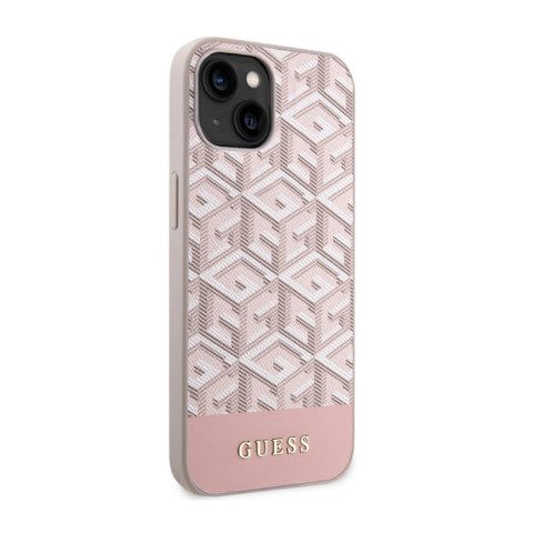 Guess GCube Stripes MagSafe - Etui iPhone 14 (Różowy) Guess GCube Stripes MagSafe - Etui iPhone 14 (Różowy)