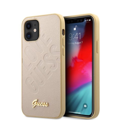 Guess Iridescent Love - Etui iPhone 12 mini (złoty) Guess Iridescent Love - Etui iPhone 12 mini (złoty)