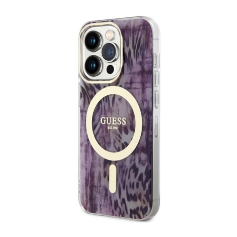 Guess Leopard MagSafe - Etui iPhone 14 Pro (Różowy) Guess Leopard MagSafe - Etui iPhone 14 Pro (Różowy)
