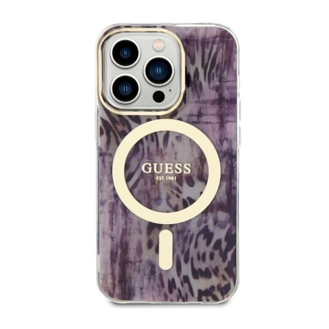 Guess Leopard MagSafe - Etui iPhone 14 Pro (Różowy) Guess Leopard MagSafe - Etui iPhone 14 Pro (Różowy)