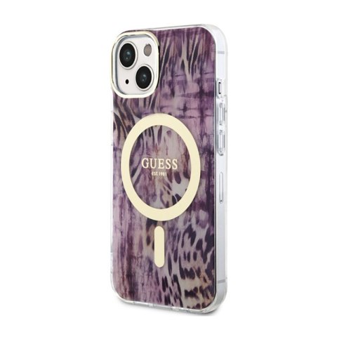 Guess Leopard MagSafe - Etui iPhone 14 (Różowy) Guess Leopard MagSafe - Etui iPhone 14 (Różowy)