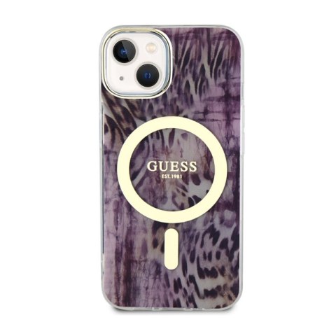 Guess Leopard MagSafe - Etui iPhone 14 (Różowy) Guess Leopard MagSafe - Etui iPhone 14 (Różowy)
