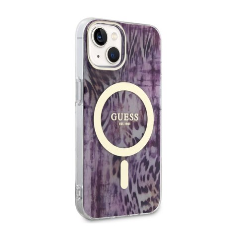 Guess Leopard MagSafe - Etui iPhone 14 (Różowy) Guess Leopard MagSafe - Etui iPhone 14 (Różowy)