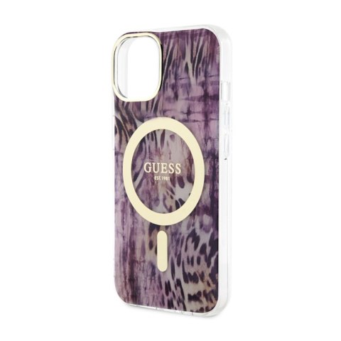 Guess Leopard MagSafe - Etui iPhone 14 (Różowy) Guess Leopard MagSafe - Etui iPhone 14 (Różowy)