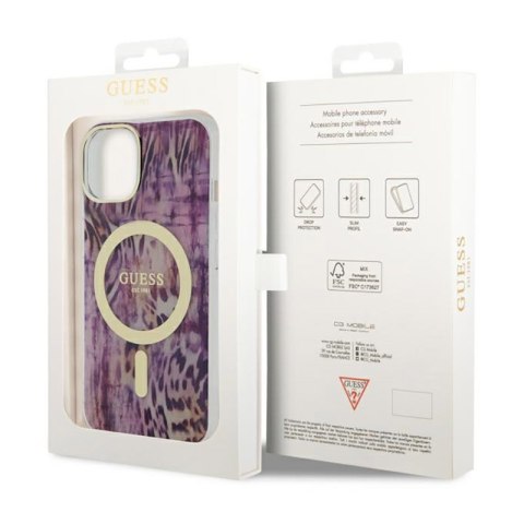 Guess Leopard MagSafe - Etui iPhone 14 (Różowy) Guess Leopard MagSafe - Etui iPhone 14 (Różowy)