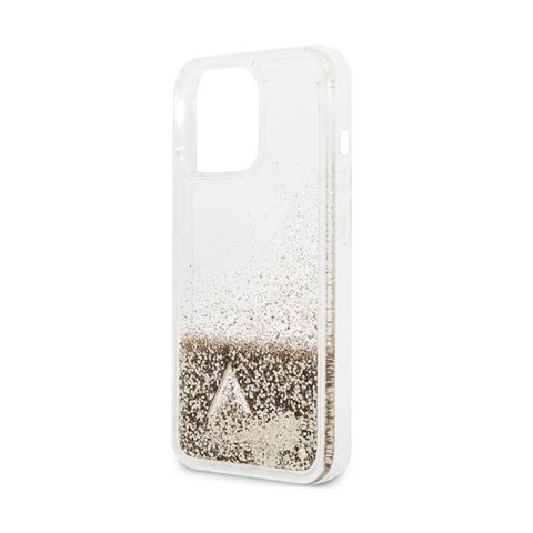 Guess Liquid Glitter Charms - Etui iPhone 14 Pro (złoty) Guess Liquid Glitter Charms - Etui iPhone 14 Pro (złoty)