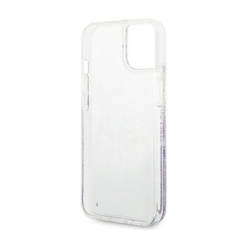 Guess Liquid Glitter Flower - Etui iPhone 14 Plus (fioletowy) Guess Liquid Glitter Flower - Etui iPhone 14 Plus (fioletowy)