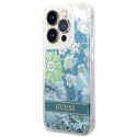 Guess Liquid Glitter Flower - Etui iPhone 14 Pro Max (zielony)