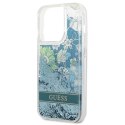 Guess Liquid Glitter Flower - Etui iPhone 14 Pro Max (zielony)