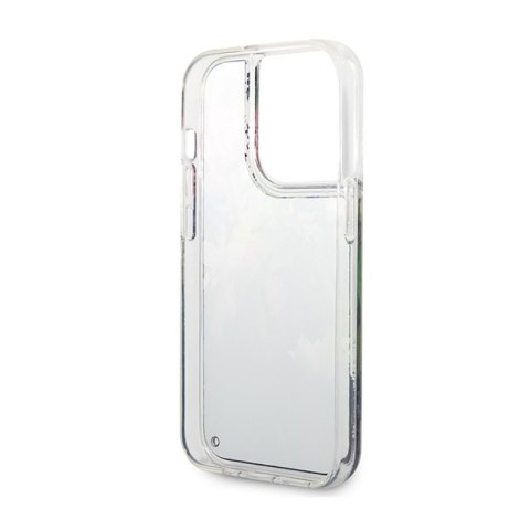 Guess Liquid Glitter Flower - Etui iPhone 14 Pro (niebieski) Guess Liquid Glitter Flower - Etui iPhone 14 Pro (niebieski)