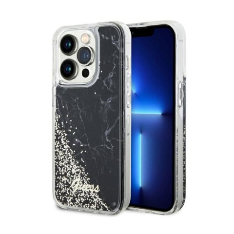 Guess Liquid Glitter Marble - Etui iPhone 14 Pro (Czarny) Guess Liquid Glitter Marble - Etui iPhone 14 Pro (Czarny)